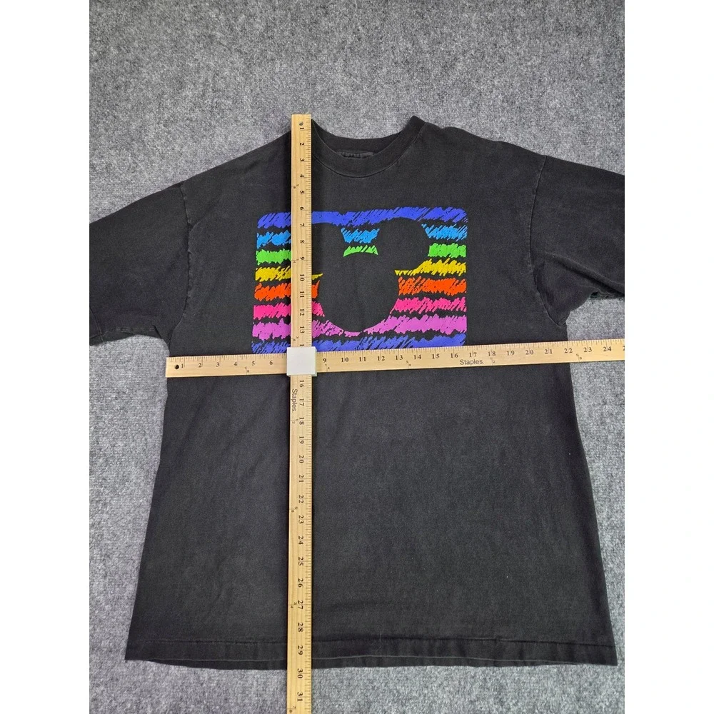 Vintage Disney T-Shirt Mens XL Black 90s Mickey Mouse Disney Channel Beefy-T - Picture 6 of 8